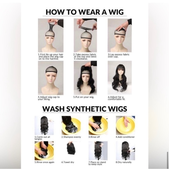 Chocolate Brown Wavy Long Wig with bangs 26” - Picture 11 of 12